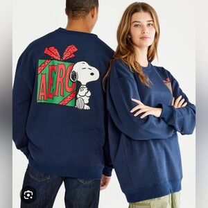 Aeropostale Peanuts Christmas sweatshirt size small unisex